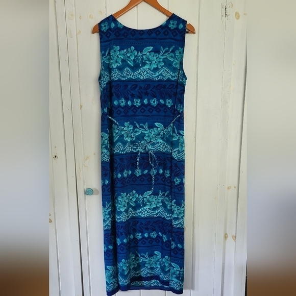Hawaiian Print Sheath 90's Tank Dress - Picture 3 of 8